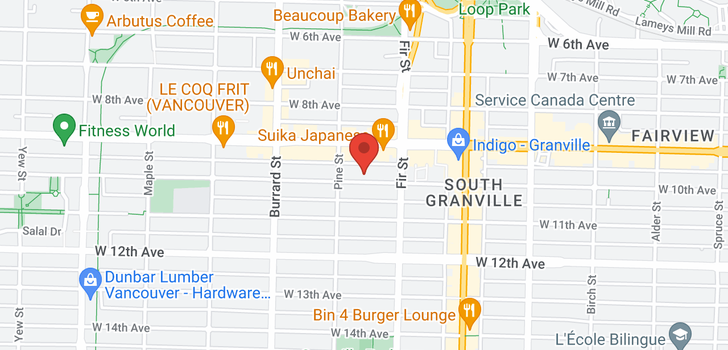 map of 316 1675 W 10TH AVENUE